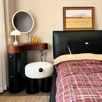 Commode d'angle minimaliste de style italien, armoire de rangement intégrée, petit appartement, design en bois massif, chambre à coucher, luxe léger, maquillage
