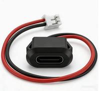 Prise de charge de type C ovale avec câble, connecteur femelle étanche pour lampe de table et connexion d'alimentation de lampe de bureau