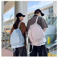 Sac à dos de sport en tissu Oxford uni, grande capacité, avec cordon de serrage, pour basketball, badminton, pickleball, fitness, en stock