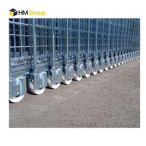 Entrepôt de stockage en acier robuste, grillage logistique à 4 côtés, cage à rouleaux empilable pliante personnalisée - Product Image 6