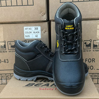LIGHT BEARER 368 Chaussures de sécurité pour hommes en cuir véritable avec embout en acier pour la construction, l'exploitation minière et l'industrie, bottes de travail S3, Chaussure de Sécurité
