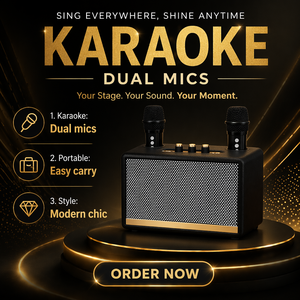 Altoparlante <span class=keywords><strong>Karaoke</strong></span> Bluetooth Retrò, Sistema Audio Portatile per Feste in Casa - Product Image 1