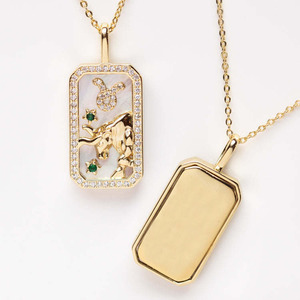 OEM Collier Zodiaque 18K Gold Plating Colorful Birthstone Copper Crystal Zodiac <strong>Necklace</strong> - Product Image 5