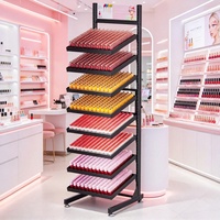 Support de présentation métallique personnalisé pour salon de beauté moderne, magasin de détail, cosmétiques, parfums, vernis à ongles, huiles essentielles