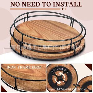 Cross-border wrought iron storage tray, kitchen soy <b>sauce</b> and condiment tray, wooden multi-purpose bathroom toiletries storage - Product Image 4
