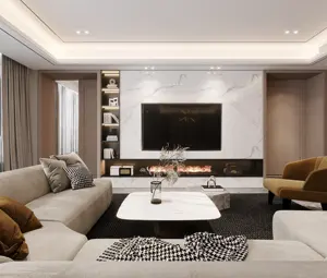 Kunden spezifische Luxus-Wohn möbel TV-Schrank moderne Wand TV und Bücher Schränke