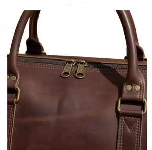 Bolsa de Viaje Grande de Cuero Marroquí, Hecha a Mano, para Hombre y Mujer, para Fin de Semana, Gimnasio, Negocios, Viajes Cortos - Product Image 3