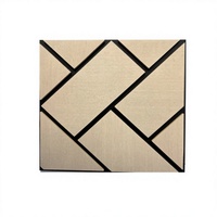 Panneau acoustique à motif géométrique en forme d'éventail, 600x600mm, placage reconstitué, tuile murale insonorisante