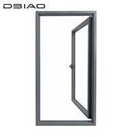 Ventana Moderna de Aluminio Negro con Marco Delgado, Vidrio Templado, Insonorizada, Apertura Interior/Exterior para Uso en Hoteles, Escuelas y Exteriores