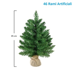 Artificial <b>Tabletop</b> Christmas <b>Tree</b> 45 Cm Green PVC Fir With Jute Base Realistic Effect - Product Image 2