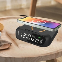 Draadloos Opladen Digitale Wekker Snelle Draadloze Oplader Elektrische Alarm Voor Smart Phone Dimbare Led Display Bureauklok