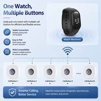 Système d'appel sans fil pour serveurs, étanche et incassable, avec montre-récepteur pour restaurants, hôpitaux, bars et cafés
