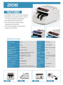 2108 détecteur de compteur d'argent compteur d'argent Portable avec affichage LED batterie Rechargeable <span class=keywords><strong>faux</strong></span> détecteur pour Bill Cash - Product Image 6