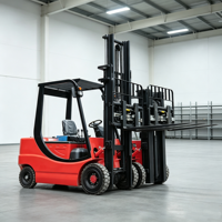 Chariot élévateur électrique à batterie au lithium avec cabine complète et pneus pleins pour chambre froide et entrepôt, 3 tonnes, 5 tonnes, avec moteur AC