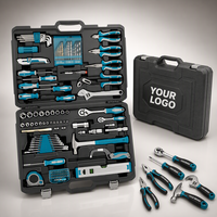 Kit d'outils complet de 117 pièces avec coffret rigide, jeu de douilles à cliquet, clé combinée, tournevis, pinces en chrome vanadium, clé hexagonale
