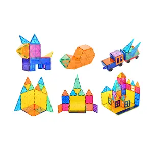 3d Bouw Auto Blokken Modelbouw Educatief Speelgoed 100 Pcs Kinderen Magnetische Tegels Voor Kinderen Magnetische Bouwstenen