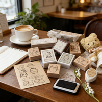 Tampon encreur personnalisé en bois avec logo, image, design sur mesure pour artisanat, invitation de mariage, adresse de retour, signature professionnelle