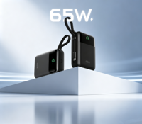 Prix d'usine OEM/ODM, charge super rapide 65W, batterie externe semi-solide 20000mAh haute capacité avec câble Type C, écran TFT
