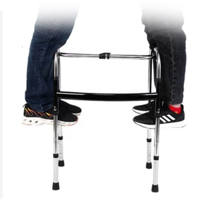 הליכון מתקפל על גלגלים איכותי לקשישים, הליכון בעל ארבע רגליים מנירוסטה לנכים - Product Image 4