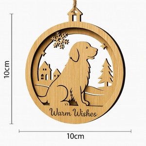 Pafu, decoración navideña, adornos de madera con Corgi Golden Retriever, <span class=keywords><strong>Pastor</strong></span> Alemán, Border Collie, diseño, letrero de perro de madera de Navidad - Product Image 6