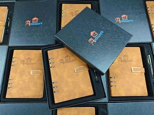 Carnet de notes A5 de luxe personnalisé et économique en cuir PU avec stylo, coffret cadeau publicitaire de luxe avec logo promotionnel - Product Image 2