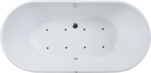 Bồn tắm tự do hình oval bằng acrylic 1200/1800mm, có ống thoát nước, dành cho phòng tắm, đạt chứng nhận CUPC, có đèn bong bóng tạo bọt - Product Image 4