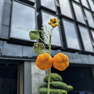 <span class=keywords><strong>Fiori</strong></span> di Zucca Artificiali Realistici Fatti a Mano in Cotone, Lunga Durata, per Festa della Mamma, Laurea, Natale, Festività - Product Image 4