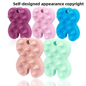 Cepillo de champú de silicona iónica más vendido en <span class=keywords><strong>Amazon</strong></span>, peine de limpieza y masaje del cuero cabelludo con características de meridianos - Product Image 1