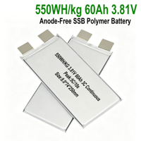 Cellule polymère semi-solide au lithium ultra haute tension 3,84 V 550 Wh/kg sans anode pour drone FPV UAV VTOL - Décharge à -30 degrés