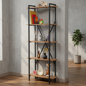 Office Bookshelf Living Room Bookshelf 5-<b>Shelf</b> Bookshelf Plant Stand <b>Bedroom</b> Clothing Rack Living Room Furniture - Product Image 4