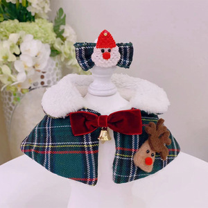 A cuadros Navidad perro Bandana Collar mascota chal Collar horquilla conjunto cachorro Bichon caniche accesorios incluye bufanda perro de calidad - Product Image 3