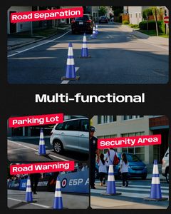 กรวยจราจร CITICITY BATTIFE 6 ชิ้น ขนาด 28 นิ้ว สีน้ำเงิน ทำจาก PVC พร้อมฐานถ่วงน้ำหนักสีดำ สำหรับจราจร การจอดรถ การก่อสร้าง และงานอีเว้นท์ - Product Image 6