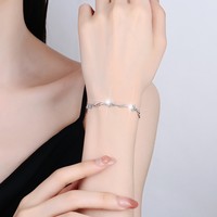 Bracelets en argent sterling pour femmes bracelet en diamant moissanite breloque D ronde dames plaqué anniversaire femmes en argent sterling