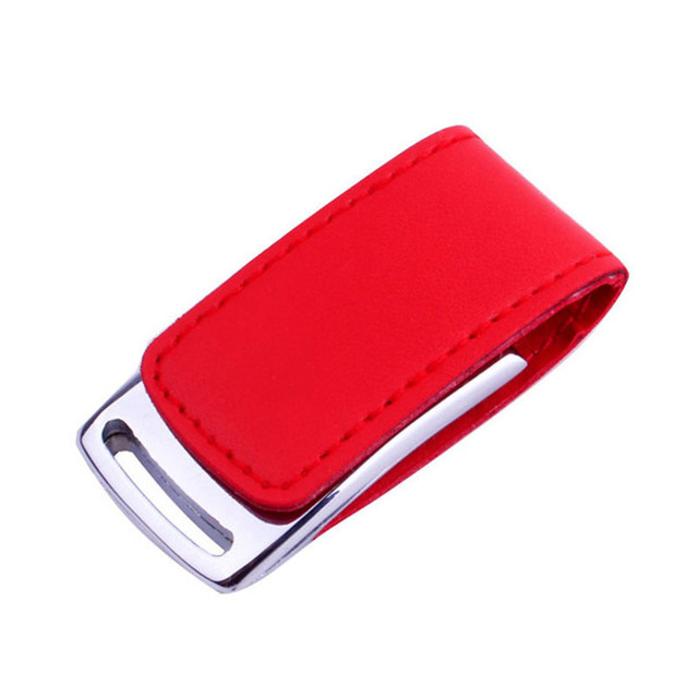 Factory Wholesale Leather Case Printable USB Flash Drive 128GB  64gb 32gb 16gb 2.0 Flash Disc with Tin Box Promotional Gift
