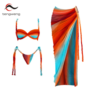 TW Fashion Swimsuit Hawaii Bikini <strong>Sexy</strong> Bathing <strong>Suit</strong> With 3 Pieces Set Bikini Swimwear Women Cover up - Product Image 1