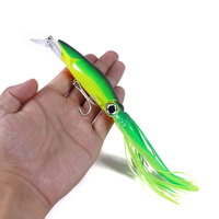 Grosir umpan Jig plastik keras 14CM 40G dengan rok panjang umpan renang untuk memancing air asin air tawar