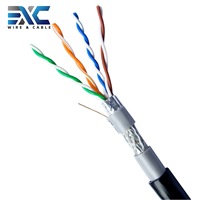 EXC Câble LAN Cat5e extérieur Câble Ethernet Cat5e en cuivre résistant aux UV 4pr