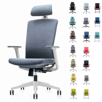 Chaise pivotante ergonomique avec dossier moyen-haut personnalisable, tissu ventilé, stores roulants, chaises de bureau et de meubles pour hôtels