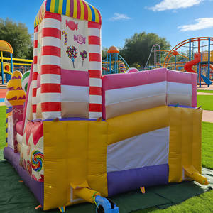 Château gonflable Candy Play Land avec toboggan pour enfants, en PVC, avec souffleur - Product Image 5