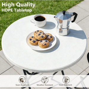 Mesa Plegable de 32 Pulgadas, Mesa Redonda Alta para Bar de Cócteles, Sin Ensamblaje, Portátil, para Bodas, Banquetes, Fiestas, Aire Libre - Product Image 4