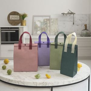 Wholesale Portable Durable Insulated Paper Lunch Bag Custom Logo Print Thermal Kraft Cooler with Cartoon Pattern Bulk Available - Product Image 6