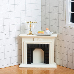 Chimenea Roja Vintage para Casa de Muñecas 1:12, Repisa de Chimenea de Madera <span class=keywords><strong>en</strong></span> Miniatura para Decoración de Sala de Estar - Product Image 3