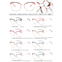 MS 97690 Montures de lunettes optiques élégantes bloquant la lumière bleue pour femmes Lunettes décoratives avec verres de prescription colorés de luxe