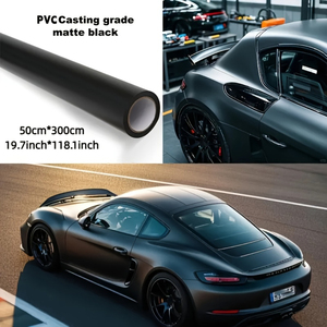 무광 새틴 메탈릭 블랙 자동차 비닐 랩 롤 1.52*17M 기포 없는 3M 자동차 랩핑 필름 - Product Image 5