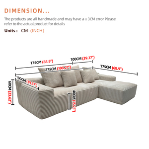 Modern Cloud Modular Compression L-Shape Set with Adjustable Features Fabric Covered Sponge Filled Luxury Lounge Furniture - Product Image 4