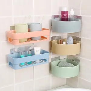 浴室配件无钉壁挂式塑料储物盒多功能淋浴搁板悬挂
