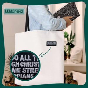 Je peux faire toutes les choses dans le Seigneur qui m'illumine et me renforce, patch 3, broderie thermocollante pour sacs - Product Image 3