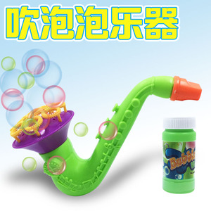 Pistola de burbujas musical, varita de trompeta y saxofón, solución de burbujas de plástico de 15x8cm para niños de 5 a 7 años, juguete unisex - Product Image 3