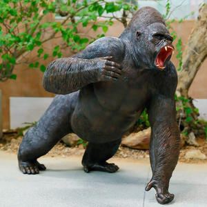 Artesanía de resina fibra de vidrio chimpancé gorila esculturas de animales para zoológico al aire libre patio escénico Parque decoraciones Navidad - Product Image 2