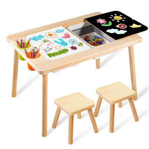 Bàn chơi cảm giác cho trẻ em, bàn vẽ tranh trong nhà, bàn hoạt động cảm giác bằng gỗ cho trẻ mới biết đi - Product Image 1